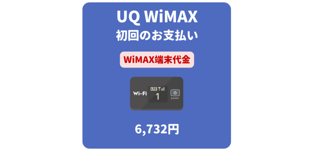 UQ WiMAX 端末代金（初回のお支払い）