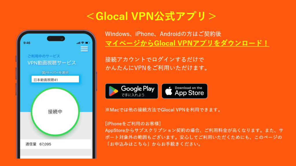 Glocal VPN アプリ