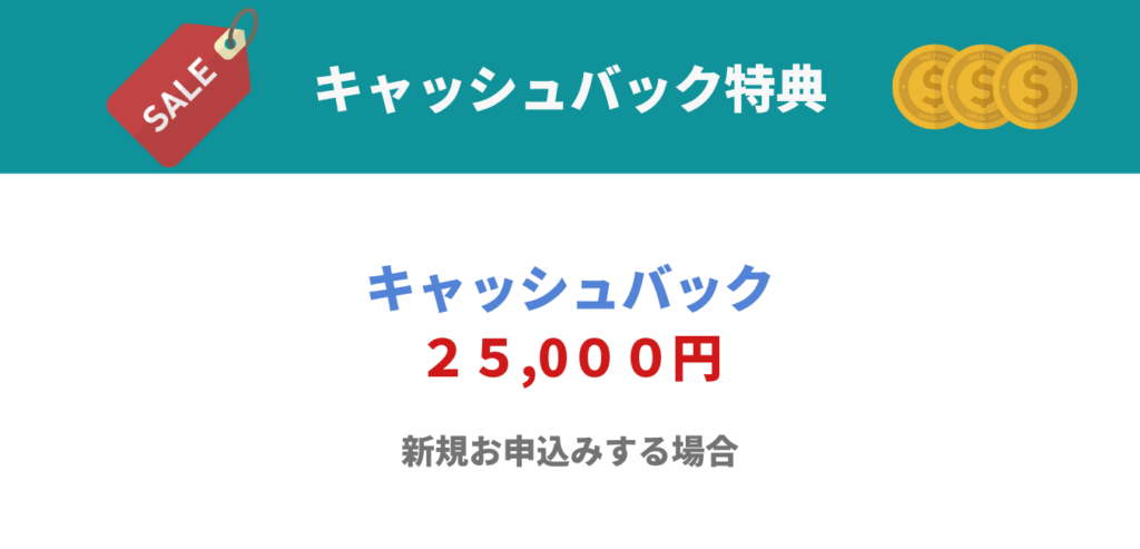 GMOとくとくBB WiMAX キャッシュバック特典（25,000円）
